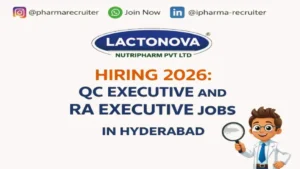 Exciting pharma jobs and QC jobs are now open at Lactonova Nutripharm Pvt Ltd in Hyderabad.