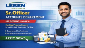 Sr. Officer – Accounts Department Job