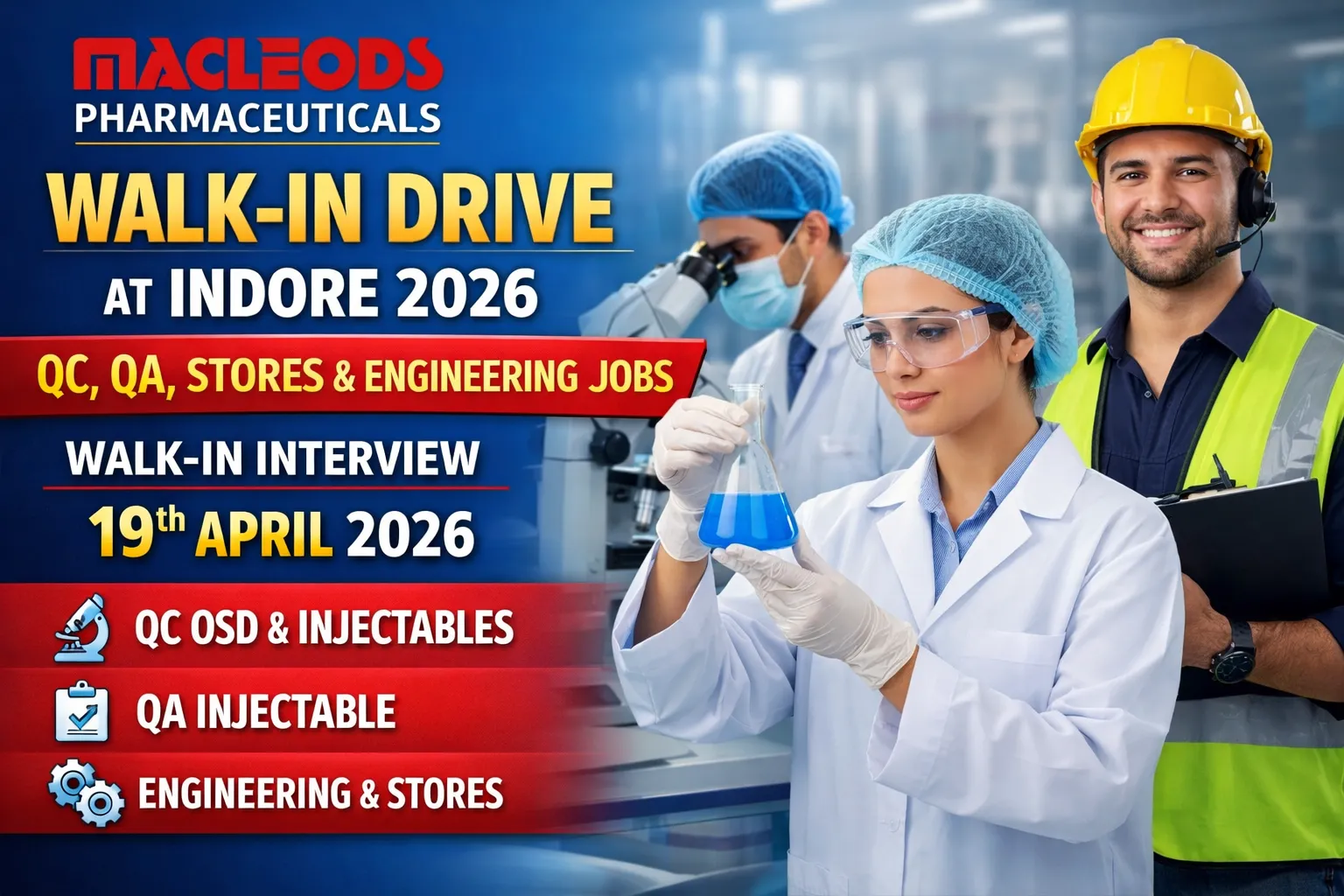Macleods Pharmaceuticals Walk-in Drive at Indore 2026