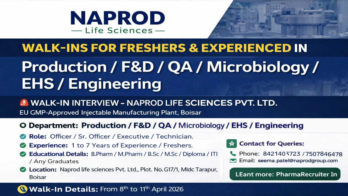 Naprod Life Sciences Walk-In Interview 2026