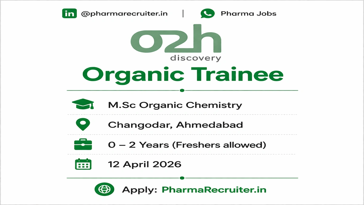 M.Sc Organic Chemistry Jobs in Ahmedabad (12th April 2026)