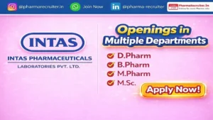Intas Pharmaceuticals Walk-in Drive 19th April 2026