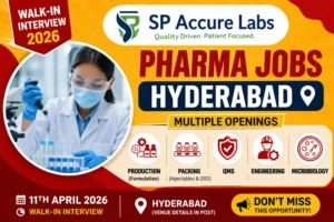 SP Accure Labs Walk-in Interview 11th April 2026