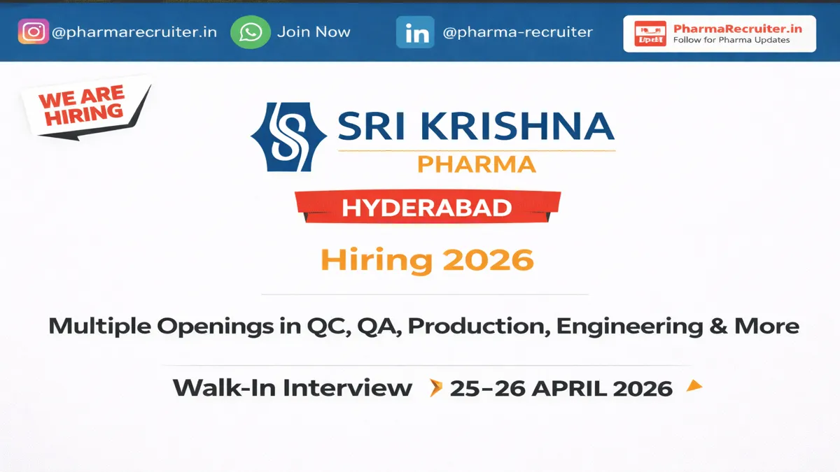 Explore exciting pharma jobs in Hyderabad with Sri Krishna Pharma
