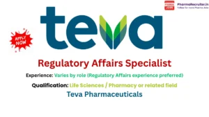 Teva Pharmaceuticals is hiring for a Regulatory Affairs role focused on publishing and managing regulatory submissions. T