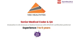 Graduation in Life Sciences or Medical Sciences with CPC/COC certification preferred