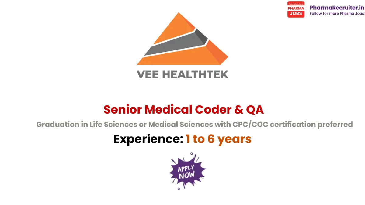 Graduation in Life Sciences or Medical Sciences with CPC/COC certification preferred