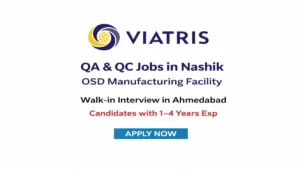 Viatris (Mylan Laboratories Limited) Hiring QA & QC Professionals