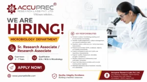 Accuprec Research Labs Hiring Microbiology Professionals | Pharma Jobs in Ahmedabad