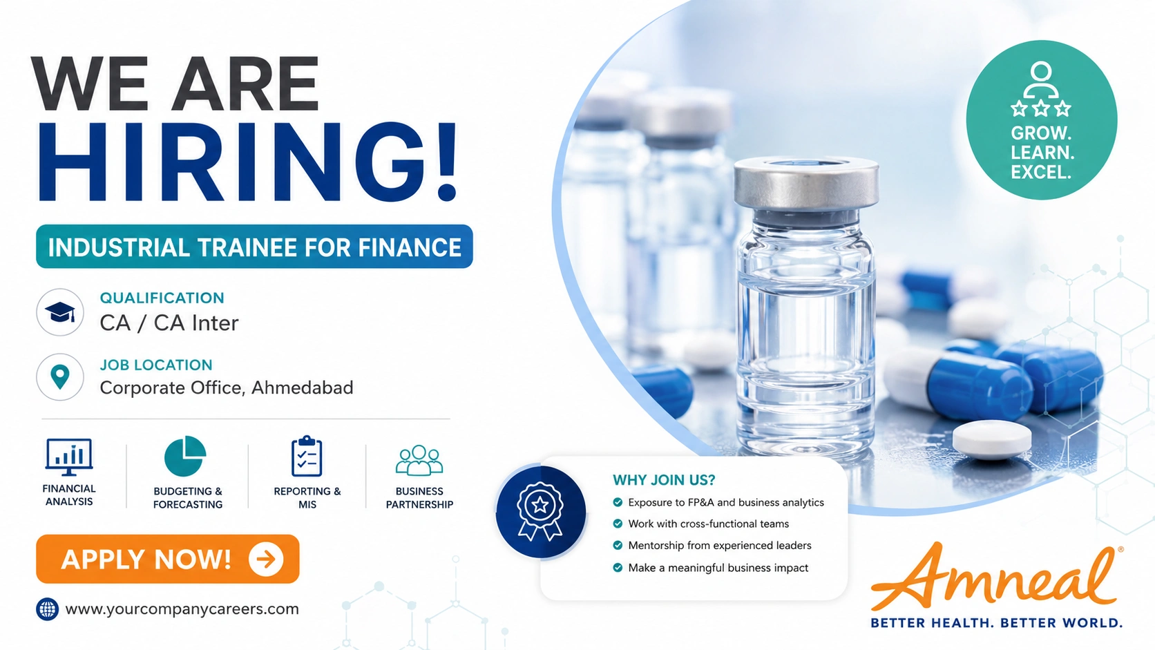 Amneal Pharmaceuticals Hiring Industrial Trainee for Finance in Ahmedabad | Apply Now