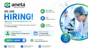 Aneta Pharmaceuticals Walk-In Interview 2026 for QA, QC & Engineering Jobs | Apply Now
