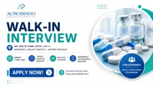 Aurobindo Pharma Walk-In Interview in Hyderabad | Production Jobs for ITI, Diploma, B.Pharmacy Candidates on 17 May 2026