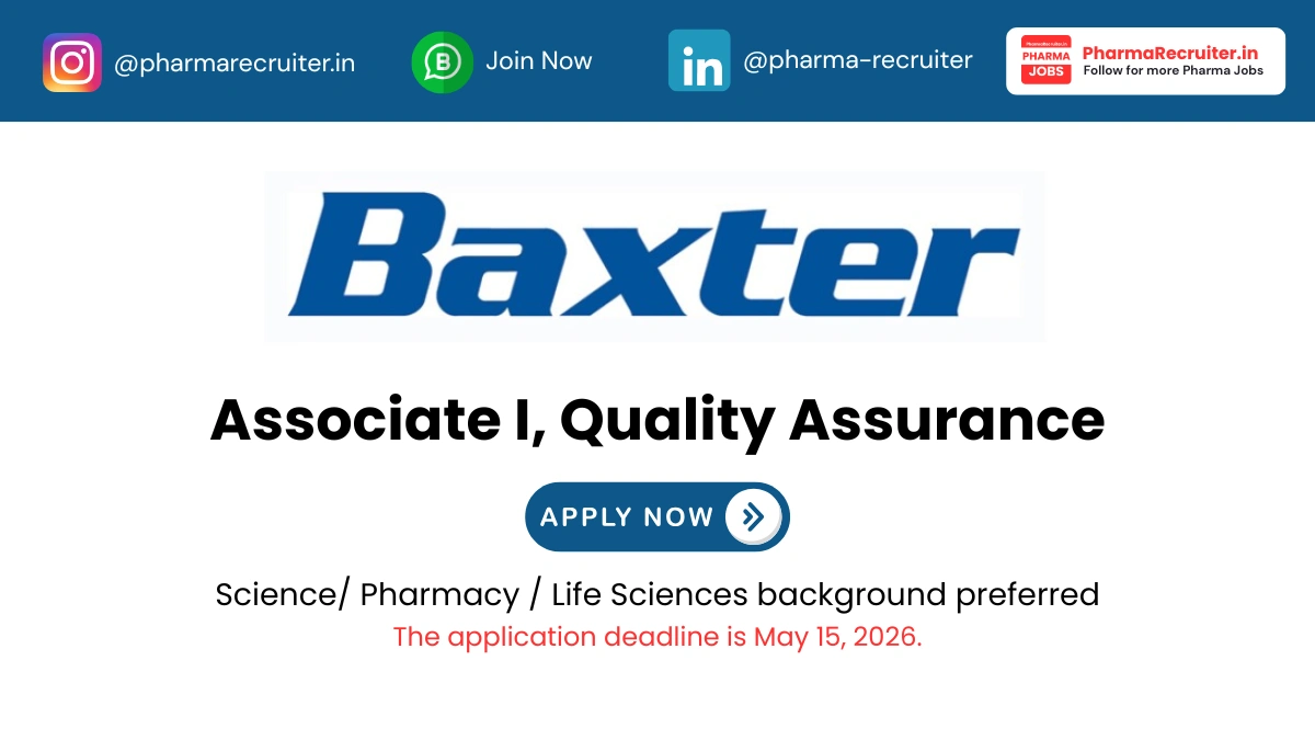 Baxter Hiring Associate I, Quality Assurance in Ahmedabad
