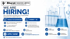 Production Supervisor & Chemist-QC Jobs at Bharat Rasayan Limited – Walk-In Interview on 28th May 2026