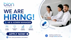 HR & Admin Manager Jobs at Bion Clinicals | Pharma Careers in India
