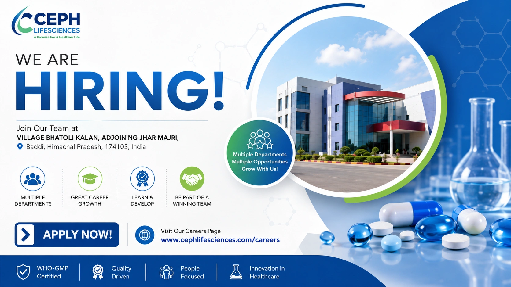 CEPH Life Sciences Hiring 2026 – Production, QA, QC, Microbiology & Engineering Jobs in Baddi
