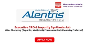 M.Sc. Chemistry (Organic / Medicinal / Pharmaceutical Chemistry Preferred)