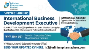 International Business Development Executive Job at Infinium Pharmachem Limited | Pharma Jobs for Freshers