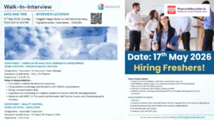 Granules India Walk-in Interview for AR&D and Quality Control Jobs