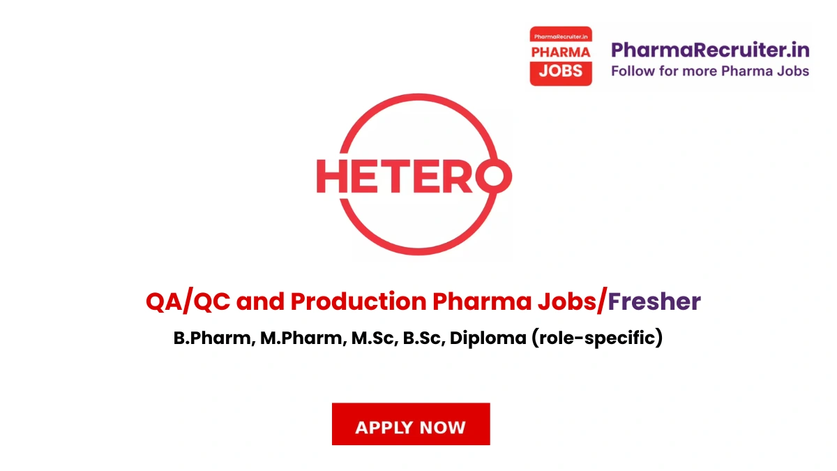 B.Pharm, M.Pharm, M.Sc, B.Sc, Diploma (role-specific)