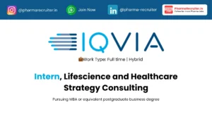 IQVIA Hiring Intern, Lifescience and Healthcare Strategy Consulting