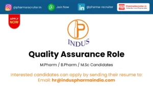 Indus Pharma Hiring CQA Officer in New Delhi – Quality Assurance