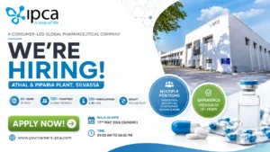 Ipca Laboratories Walk-In Interview for QA, QC, Production & Packing Departments on 17th May 2026 (Sunday)