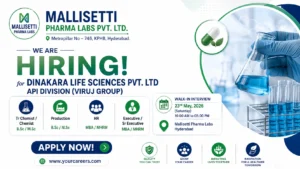 Mallisetti Pharma Labs Walk-In Interview for Production and HR Roles in Andhra Pradesh on 23 May 2026 (Saturday)