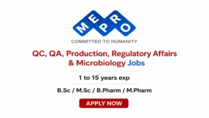 B.Sc / M.Sc / B.Pharm / M.Pharm