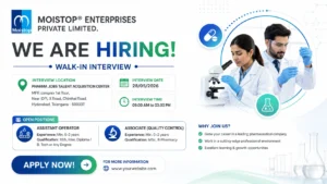 Moistop Enterprises Walk-In Interview for Production & Quality Control Jobs in Hyderabad on 28 May 2026