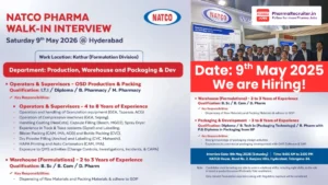 NATCO is hiring for OSD Production & Packing, Warehouse, and Packaging & Development departments.