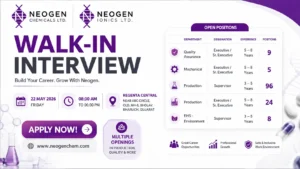 NEOGEN CHEMICALS LTD. & NEOGEN IONICS LTD. Walk-In Interview for Production, QA, Mechanical & EHS Roles on 22 May 2026 (Friday)