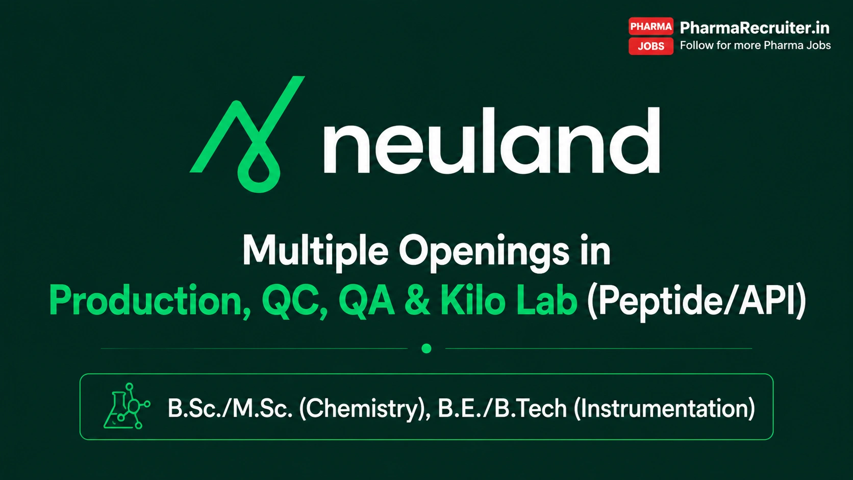 B.Sc./M.Sc. (Chemistry), B.E./B.Tech (Instrumentation)