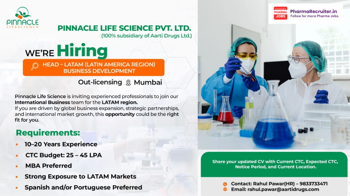 Pinnacle Life Science Hiring Head - LATAM Business Development