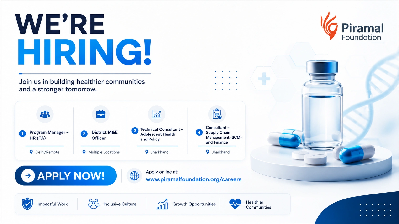 Piramal Swasthya Hiring: Apply for Program Manager, District M&E Officer, and Technical Consultant Roles