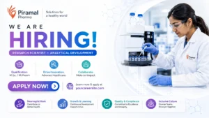 Piramal Pharma Solutions Hiring Research Scientist – Analytical Development | Pharma Jobs in India
