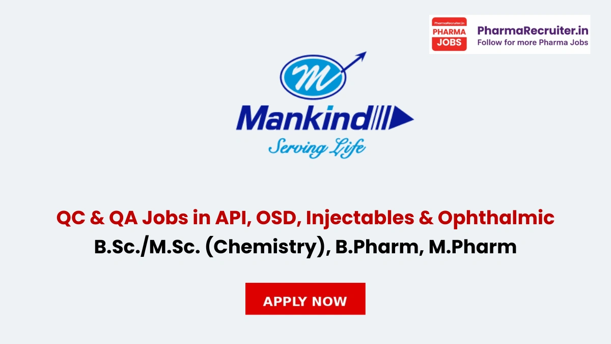 B.Sc./M.Sc. (Chemistry), B.Pharm, M.Pharm