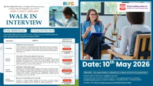 R L Fine Chem Walk-In Interview on 10th May 2026