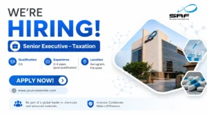 Senior Executive – Taxation Job Opening at SRF Limited | Pharma & Corporate Taxation Careers in India