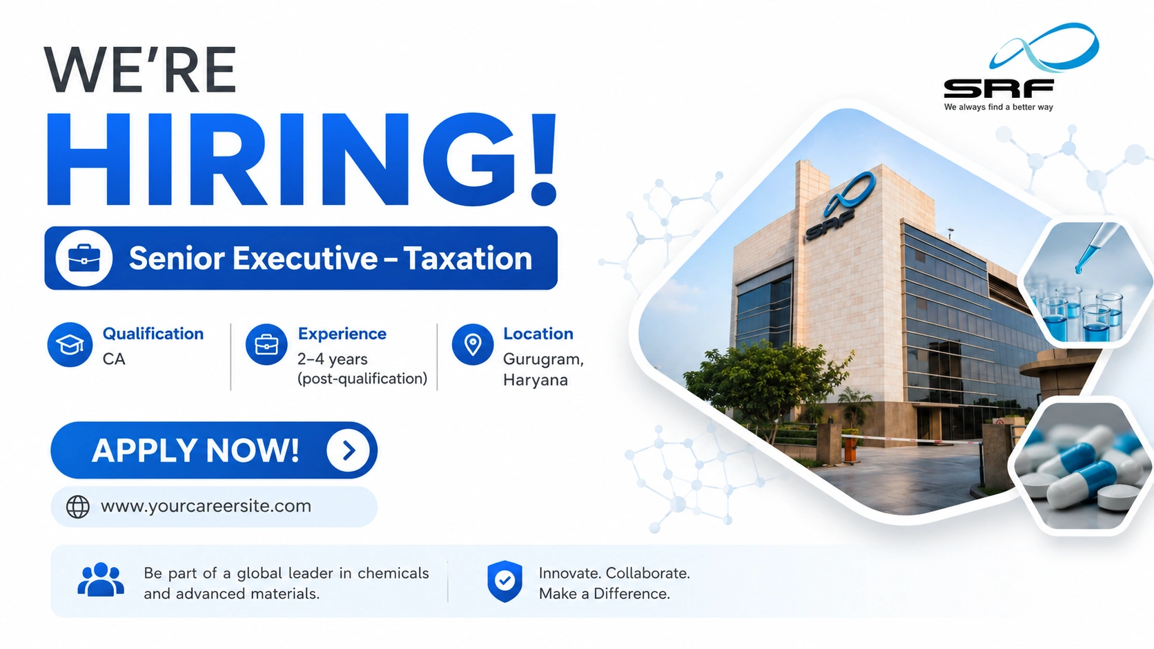 Senior Executive – Taxation Job Opening at SRF Limited | Pharma & Corporate Taxation Careers in India