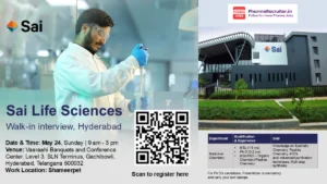Sai Life Sciences Hiring MSc & PhD Chemists