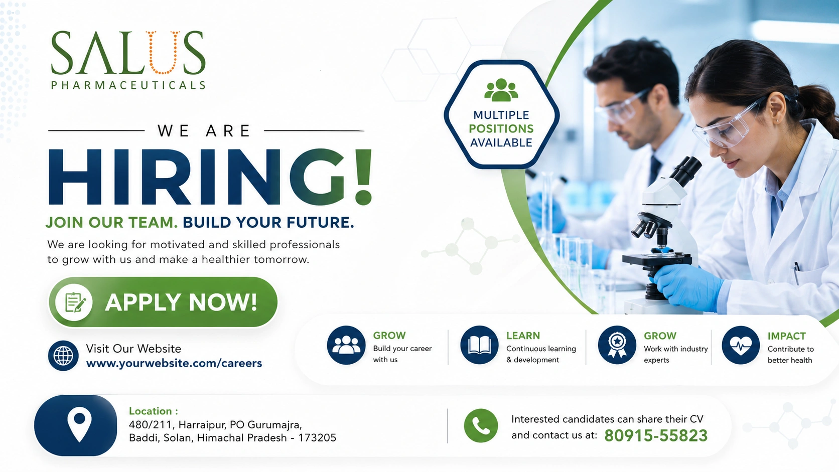SALUS Pharmaceuticals Hiring 2026 – QA, QC, Production & Warehouse Jobs in Baddi