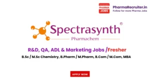 : B.Sc / M.Sc Chemistry, B.Pharm / M.Pharm, B.Com / M.Com, MBA