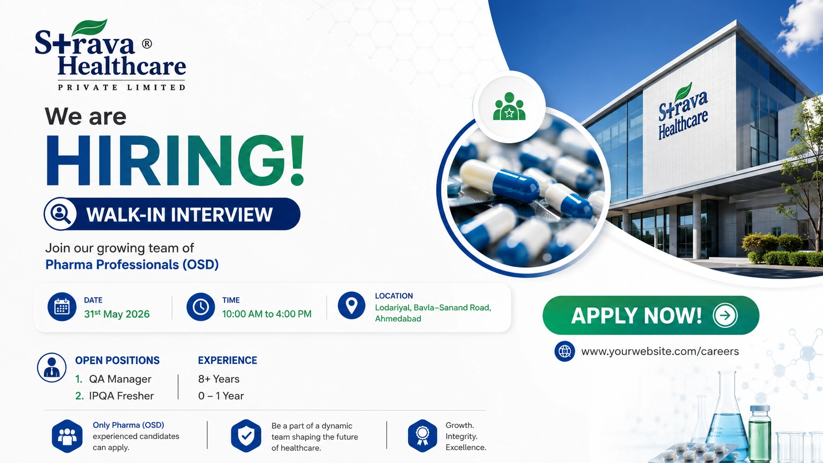 Strava Healthcare Walk-In Interview for QA & IPQA Roles in Ahmedabad on 31st May 2026
