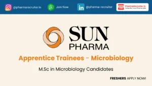 Sun Pharmaceutical Industries Hiring Freshers for Microbiology Apprentice