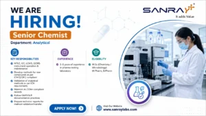 Senior Chemist – Analytical Jobs at SANRAY | Pharma Jobs in India