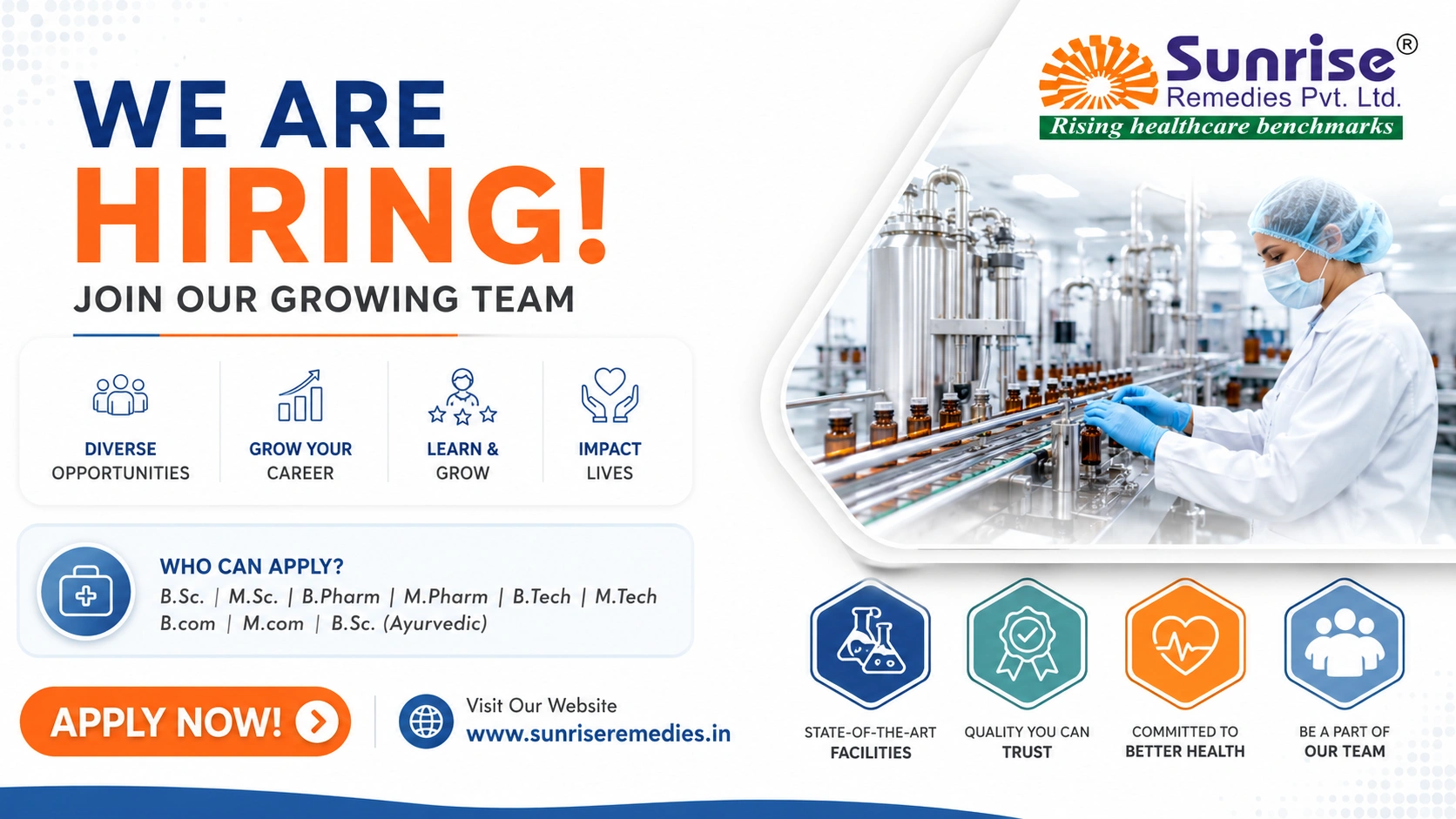 Sunrise Remedies Pvt. Ltd. Hiring | QA, QC, Production & F&D Pharma Jobs in Ahmedabad