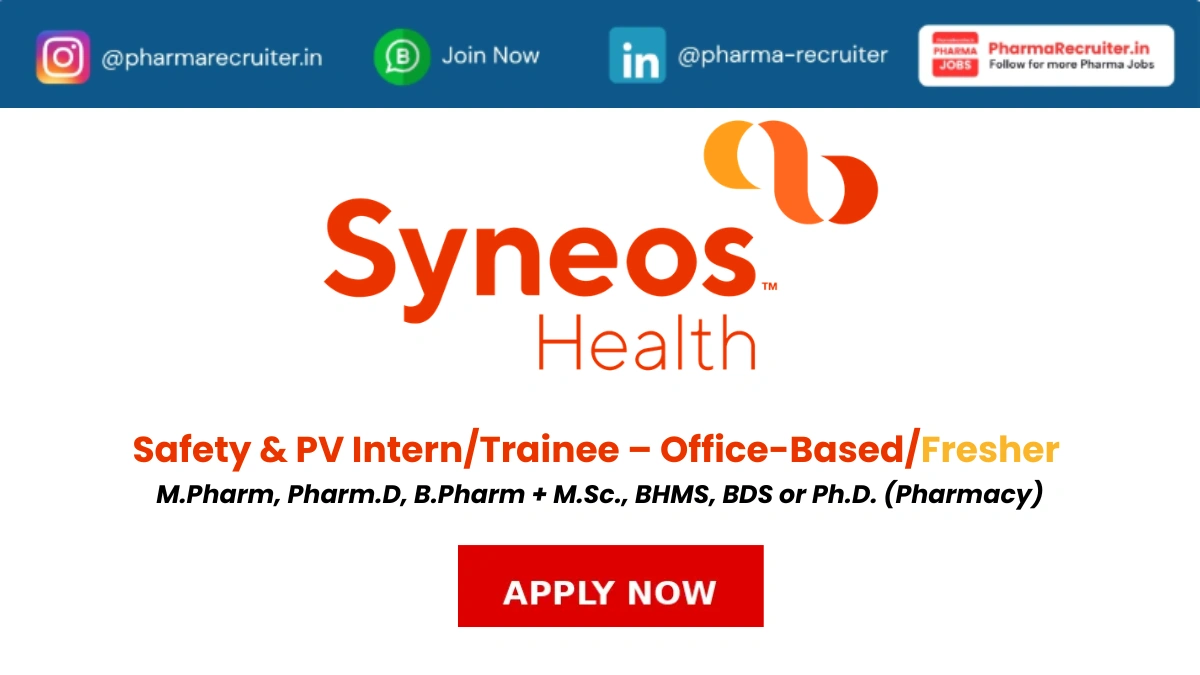 M.Pharm, Pharm.D, B.Pharm + M.Sc., BHMS, BDS or Ph.D. (Pharmacy)