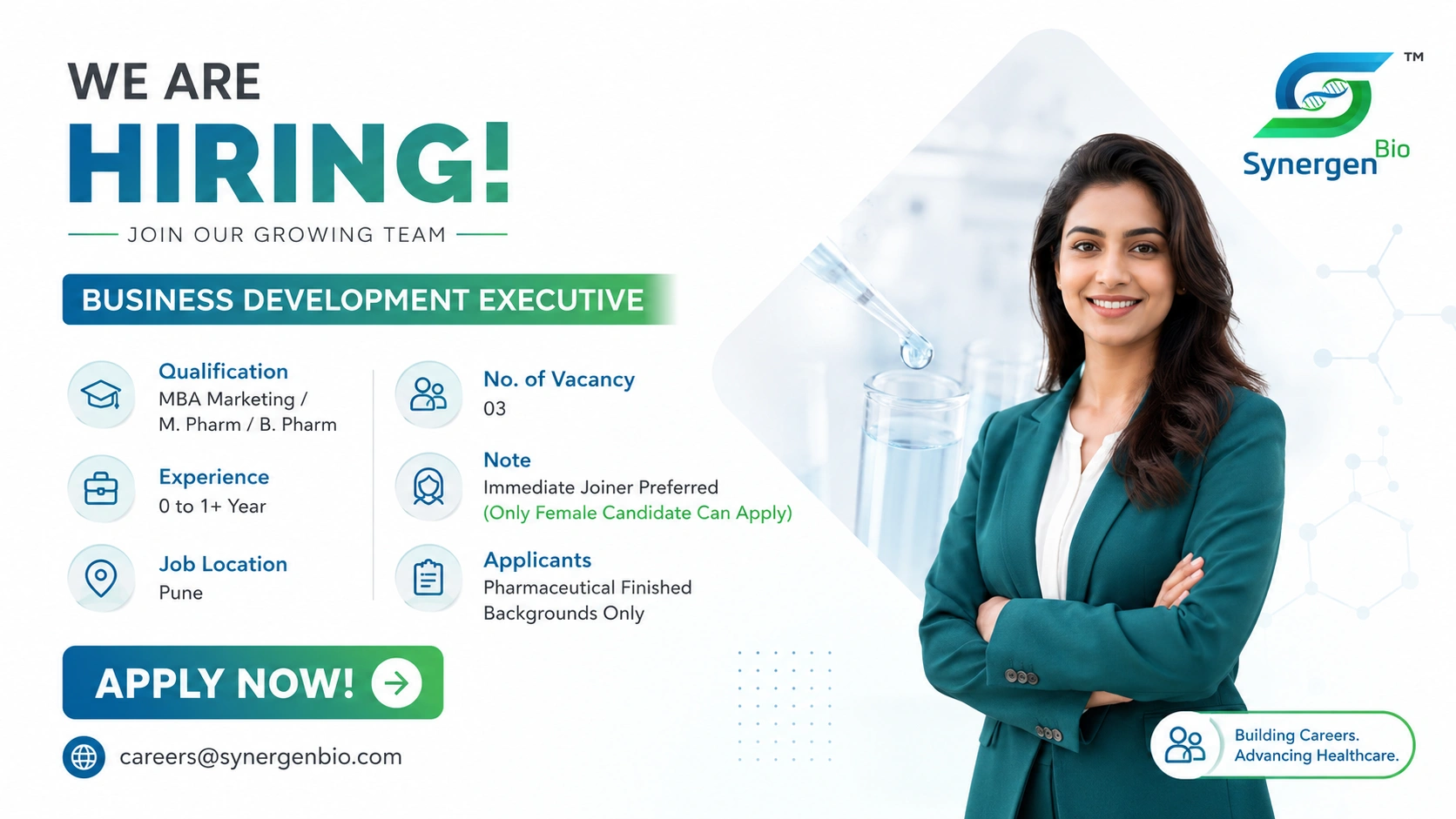 Business Development Executive Jobs at Synergen Bio – Pharma Careers in Pune