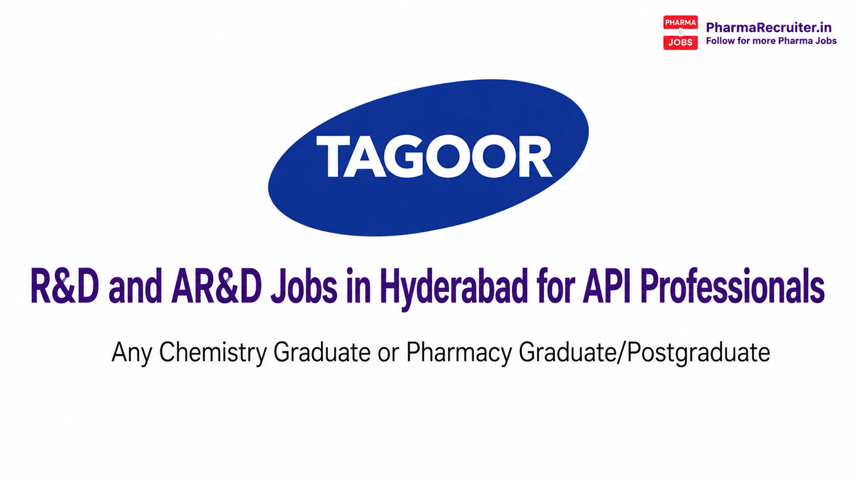 Any Chemistry Graduate or Pharmacy Graduate/Postgraduate